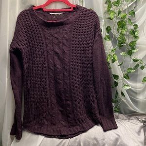 Plum colour knit sweater